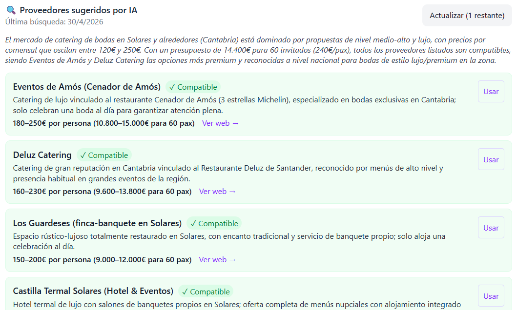 Botón buscar proveedores en una categoría