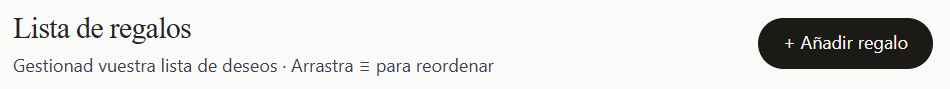 Botón para añadir un regalo