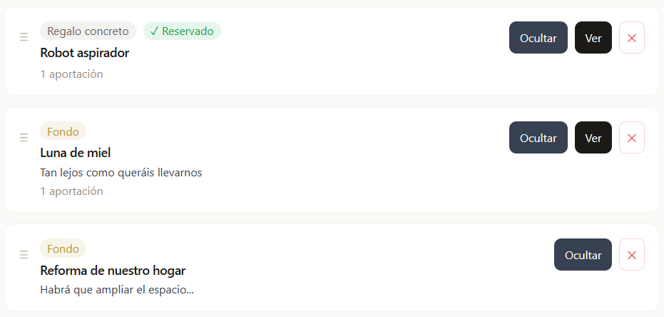 Regalo siendo arrastrado a una nueva posición