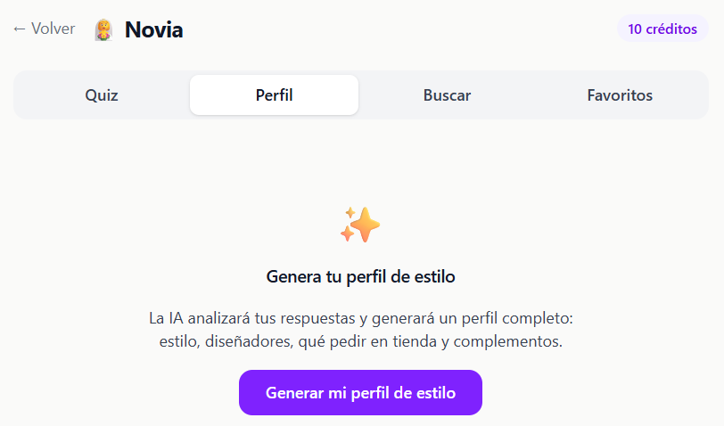 Botón para generar el perfil de estilo