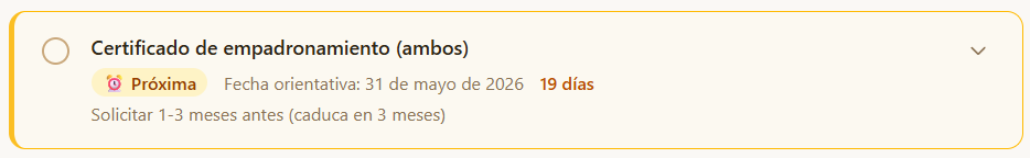 Tarea de papeleo sin completar